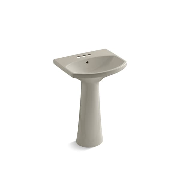 Pedestal Bathroom Sink W/ 4 Centerset Faucet Holes